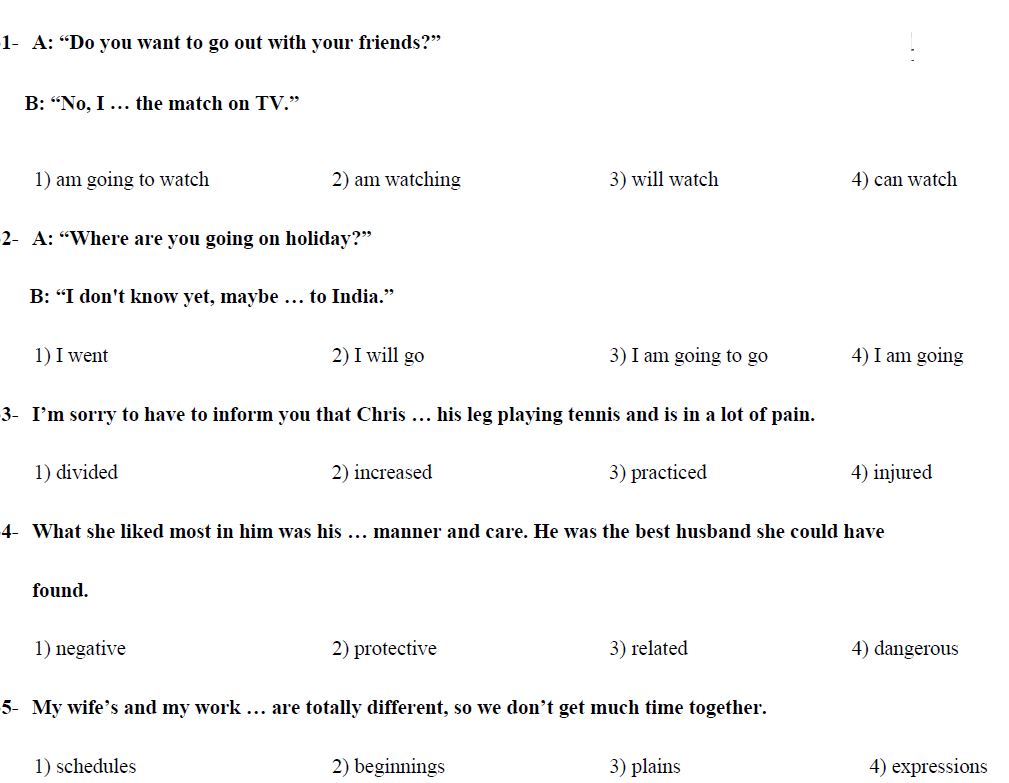 صفحات 15 تا 39 زبان_تست و پاسخ مقطع دهم_فاطمه احدزاده