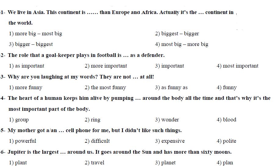 صفحات 43 تا 69 زبان_تست و پاسخ مقطع دهم_فاطمه احدزاده