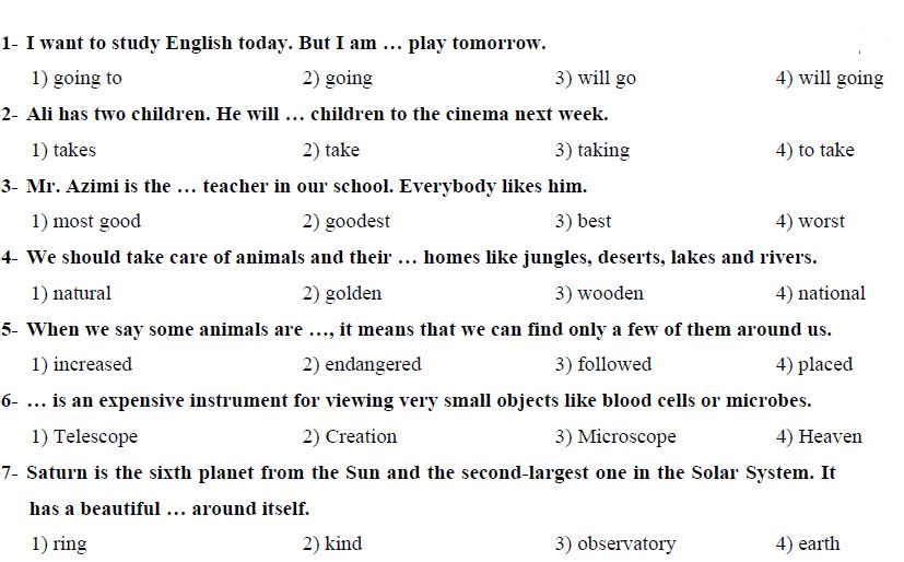 صفحات 15 تا 69 زبان_تست و پاسخ مقطع دهم_فاطمه احدزاده