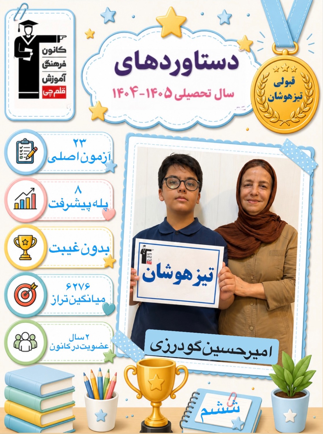 گفتگو با امیرحسین گودرزی پایه ششم قبولی تیزهوشان