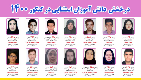 درخشش دانش آموزان استثنایی در کنکور سراسری سال 1400