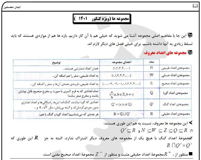 مجوعه‌ها - مجموعه، الگو و دنباله - ایمان نخستین