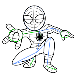 How to Draw Spiderman Fourth Step