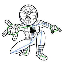 How to Draw Spiderman Fourth Step