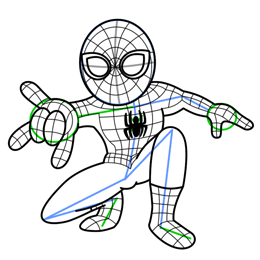 How to Draw Spiderman Fourth Step
