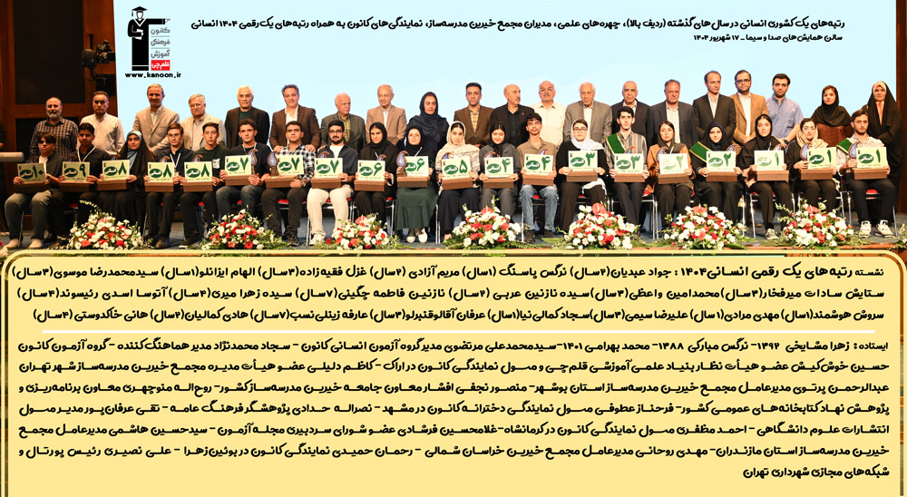 تصاویر تقدیر از رتبه‌های یک رقمی انسانی کانون در کنکور 1404