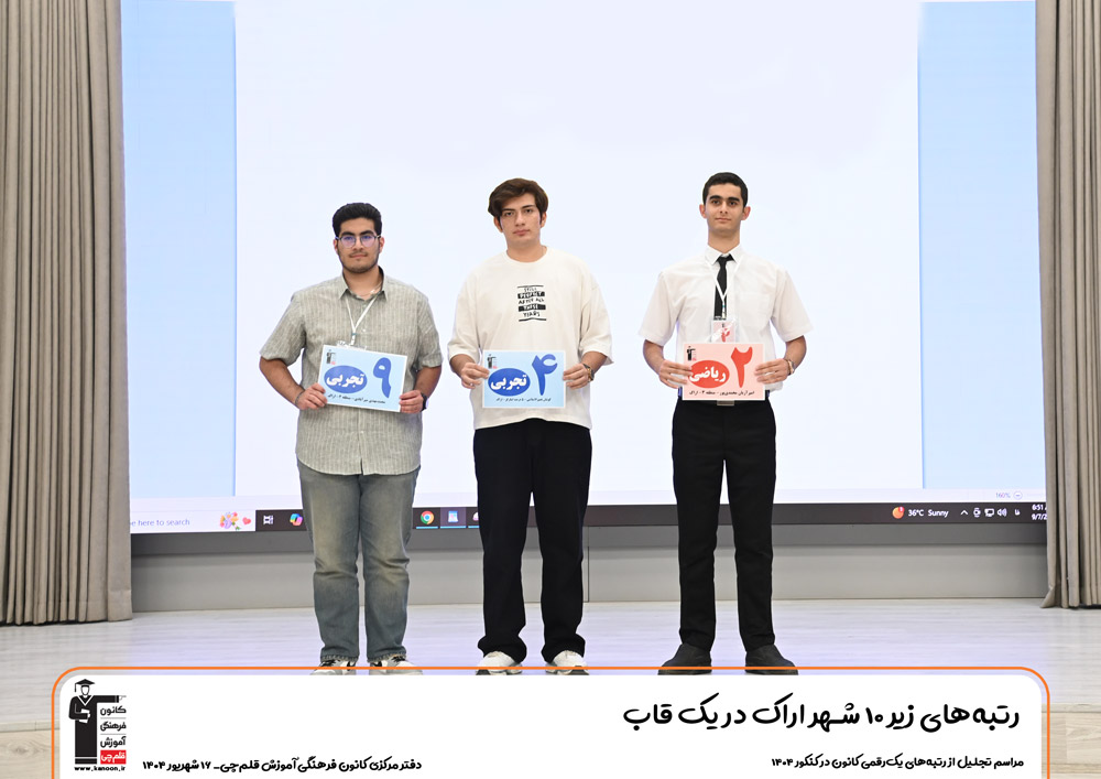 تصاویر رتبه‌های یک رقمی کانون در کنکور 1404 در شهرها