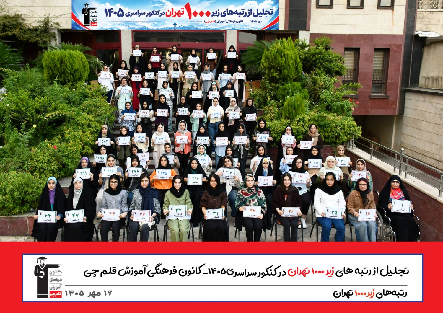 تصاویر مراسم تجلیل از رتبههای زیر 1000دختران تهران در کنکور 1405