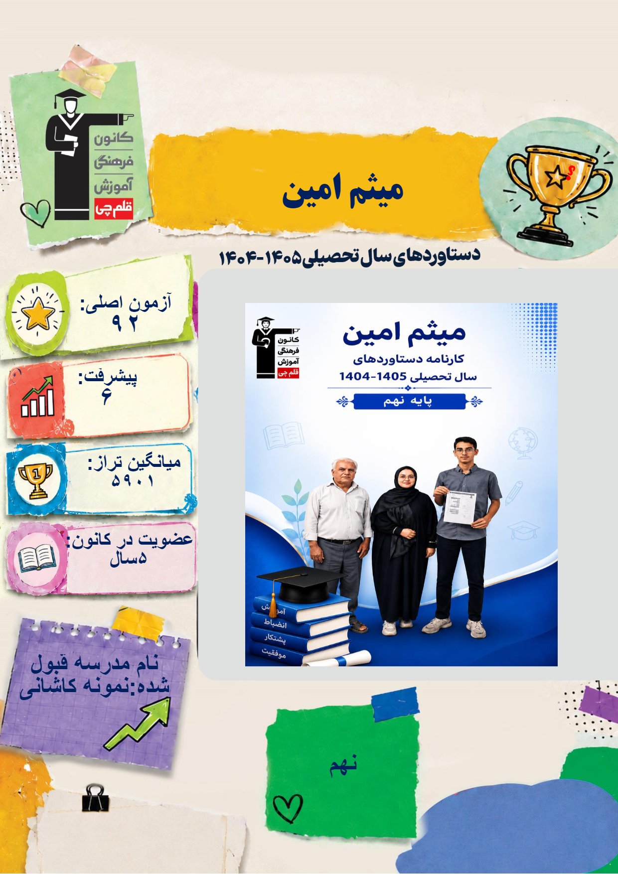 گفتگو با میثم امین قبولی مدرسه نمونه دولتی