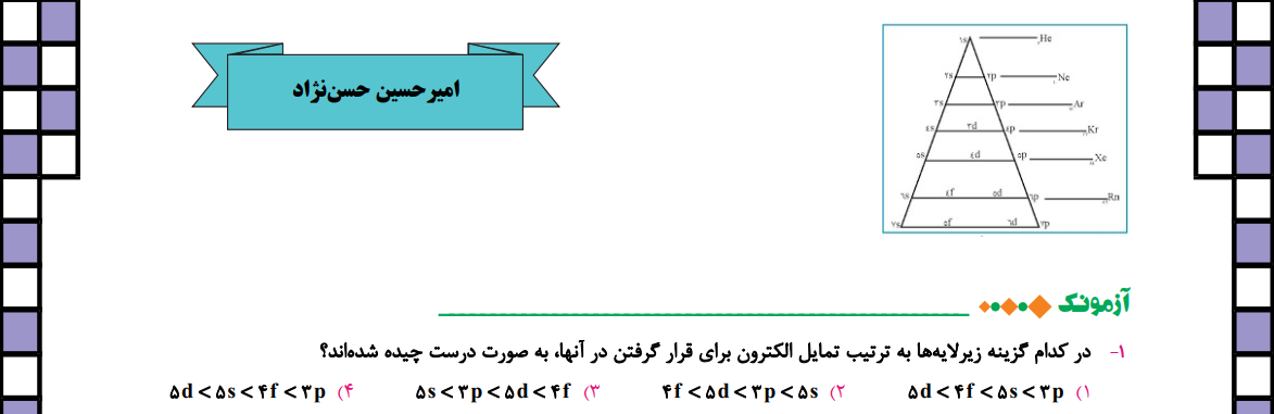آزمونک ساختار لوییس-آزمون 18 آذر-شیمی دهم-امیرحسین حسن نژاد