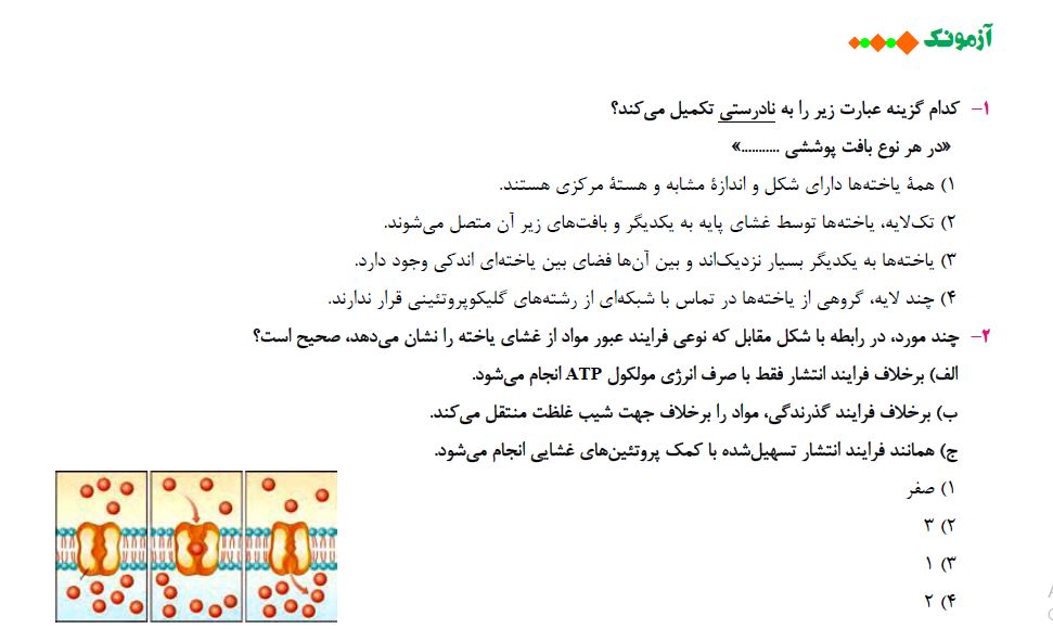آزمونک تستی زیست دهم ویژه آزمون 7 بهمن+ تحلیل