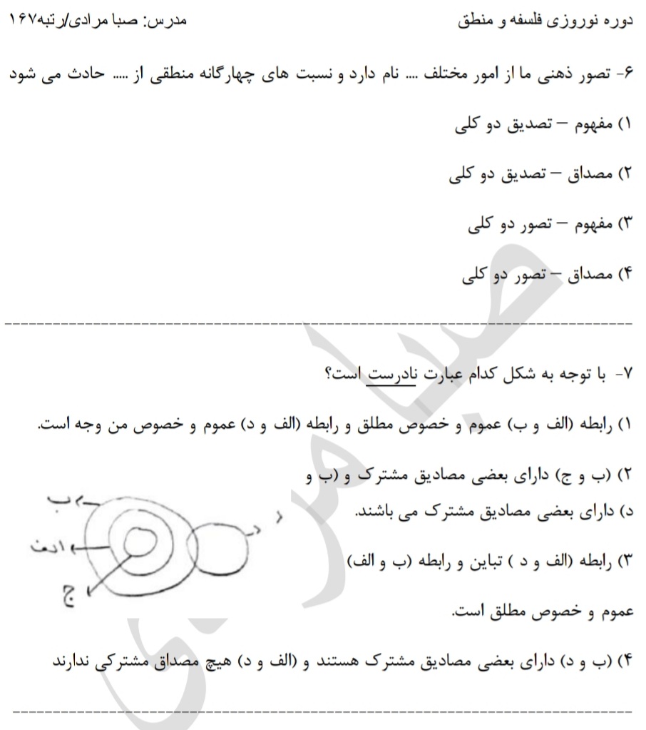 مفهوم و مصداق اقسام تعریف _منطق دهم_صبا مرادی رتبه 167 کنکور